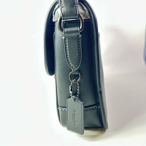 NEW! Men’s Coach League Black Glovetanned Leather Messenger Bag - Picture 4 of 14